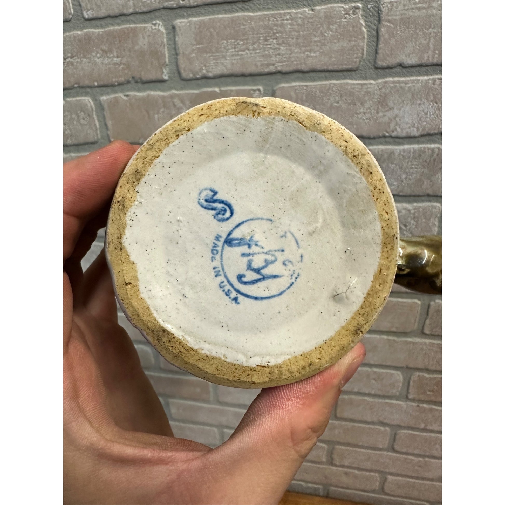 John B. Taylor Louisville Pottery Harvest Pear Double Spout Pipkin Sauce Pot 2"