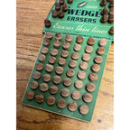 Vintage 1900s Dixon Wedge Pencil Erasers Advertising Store Display Sign Card NOS