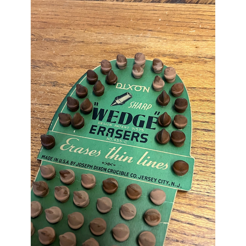 Vintage 1900s Dixon Wedge Pencil Erasers Advertising Store Display Sign Card NOS