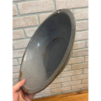 Antique Primitive Graniteware Enamelware Gray Round Bowl/ Pan/ Farmhouse/ Kitchen Decor, Grey