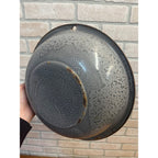 Antique Primitive Graniteware Enamelware Gray Round Bowl/ Pan/ Farmhouse/ Kitchen Decor, Grey