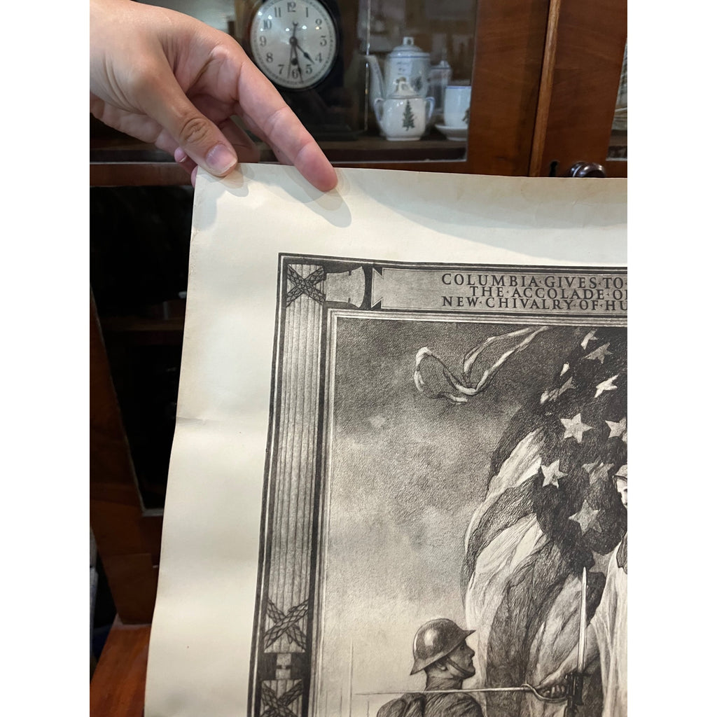 Original U.S. WWI Wounded in Action Award Accolade Document