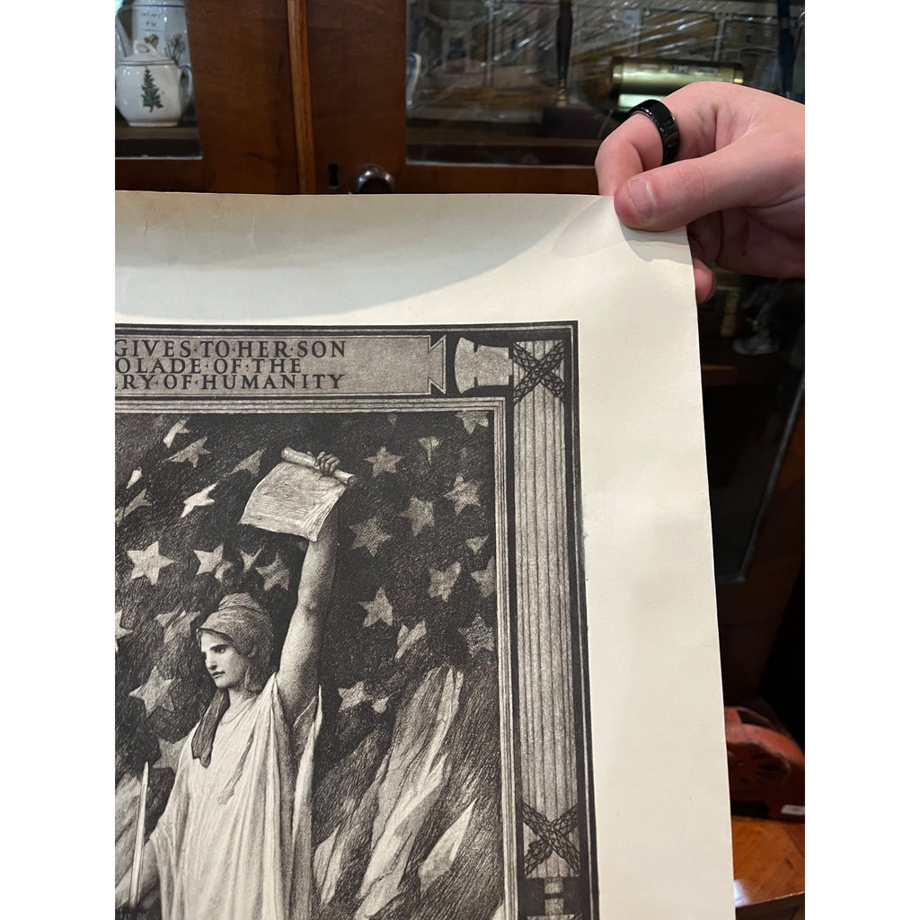 Original U.S. WWI Wounded in Action Award Accolade Document