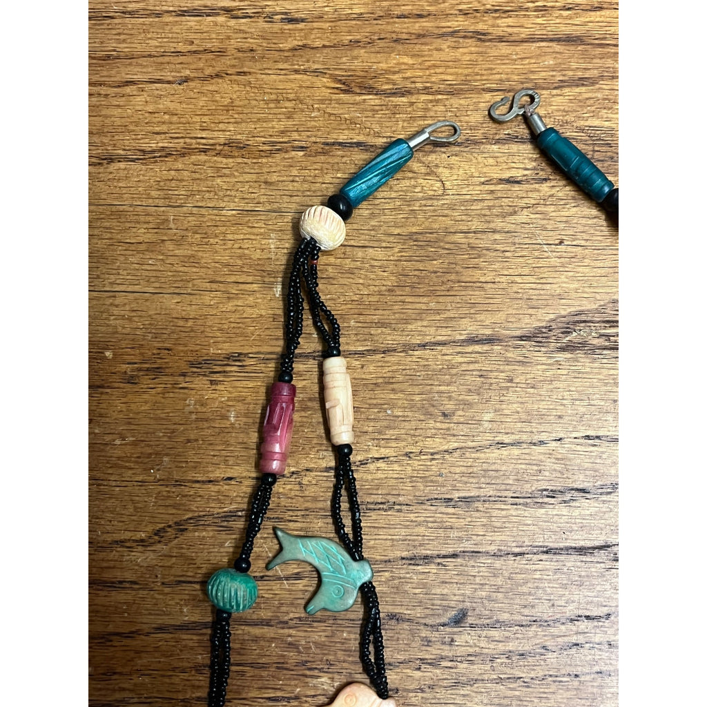 Vintage Zuni Native American India Ethnic Double Strand Fetish Necklace