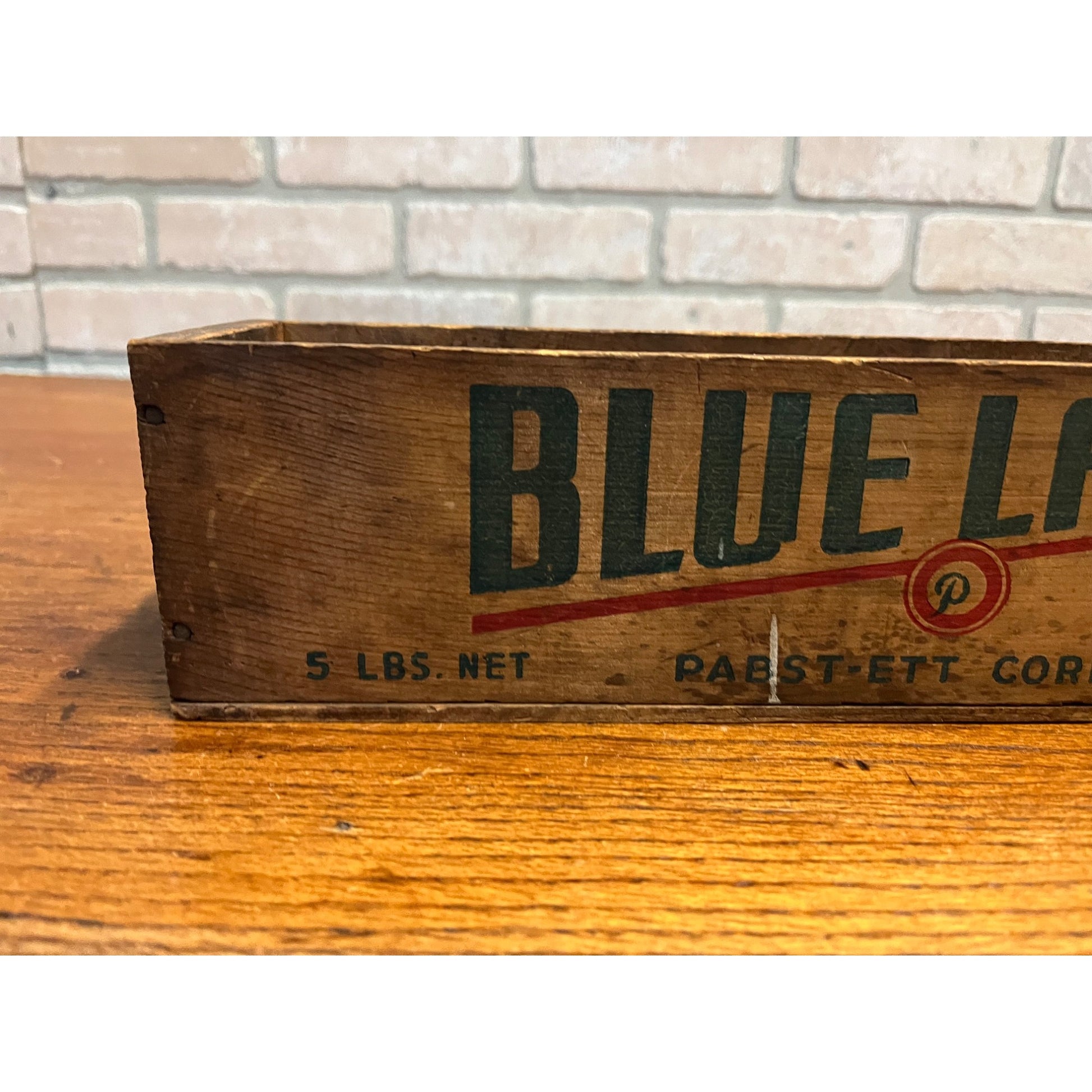 Vintage Blue Label Pabst-Ett Pabst Beer Prohibition Wooden Cheese Box 5 lbs