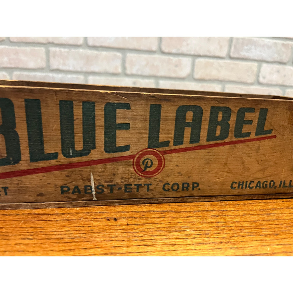 Vintage Blue Label Pabst-Ett Pabst Beer Prohibition Wooden Cheese Box 5 lbs