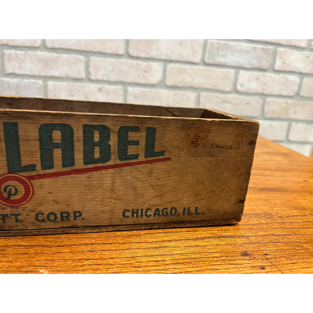 Vintage Blue Label Pabst-Ett Pabst Beer Prohibition Wooden Cheese Box 5 lbs