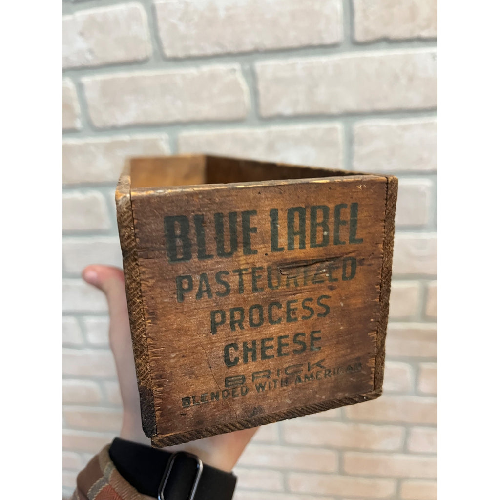 Vintage Blue Label Pabst-Ett Pabst Beer Prohibition Wooden Cheese Box 5 lbs