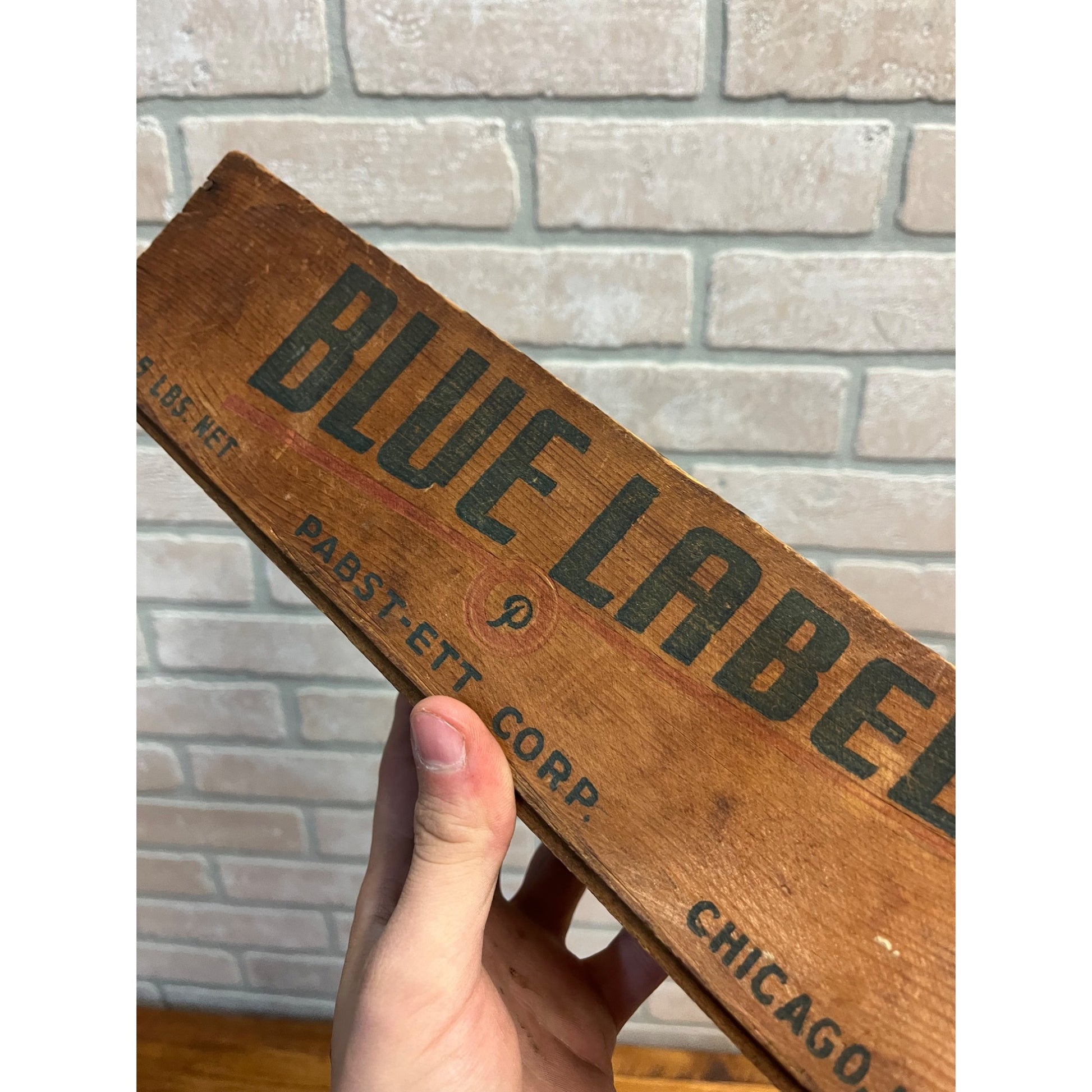 Vintage Blue Label Pabst-Ett Pabst Beer Prohibition Wooden Cheese Box 5 lbs