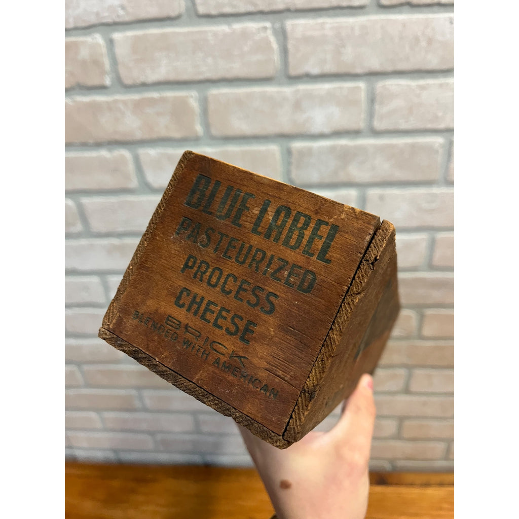 Vintage Blue Label Pabst-Ett Pabst Beer Prohibition Wooden Cheese Box 5 lbs