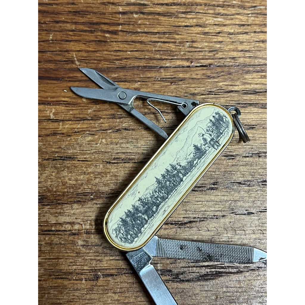 Barlow Pen Knife Folding 2 Blade Pocket Knife Scrimshaw Fly Fishing