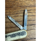 Barlow Pen Knife Folding 2 Blade Pocket Knife Scrimshaw Fly Fishing