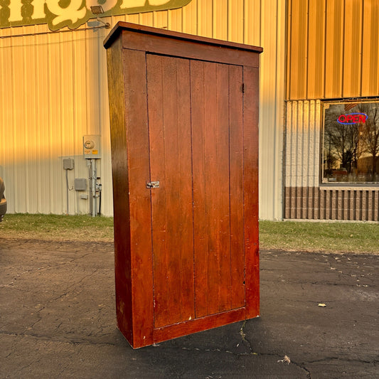 Antique Primitive 1800s Farmhouse Jelly Cabinet Pantry Cupboard Red Paint Rustic