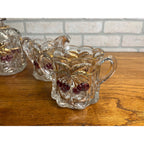 Vintage Rare Northwood Glass EAPG Cherry Lattice Breakfast Set Sugar Creamer Butter
