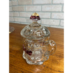 Vintage Rare Northwood Glass EAPG Cherry Lattice Breakfast Set Sugar Creamer Butter