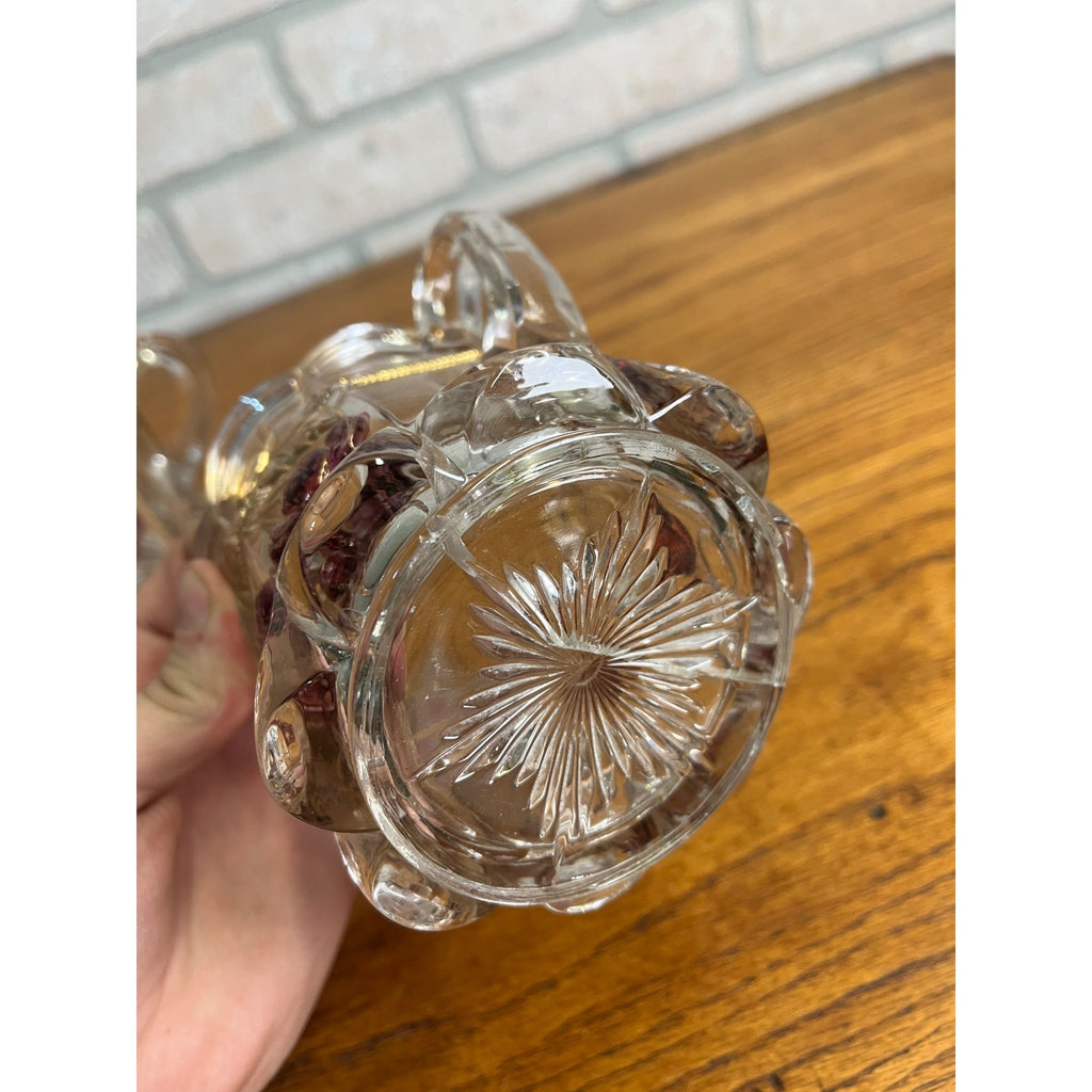 Vintage Rare Northwood Glass EAPG Cherry Lattice Breakfast Set Sugar Creamer Butter
