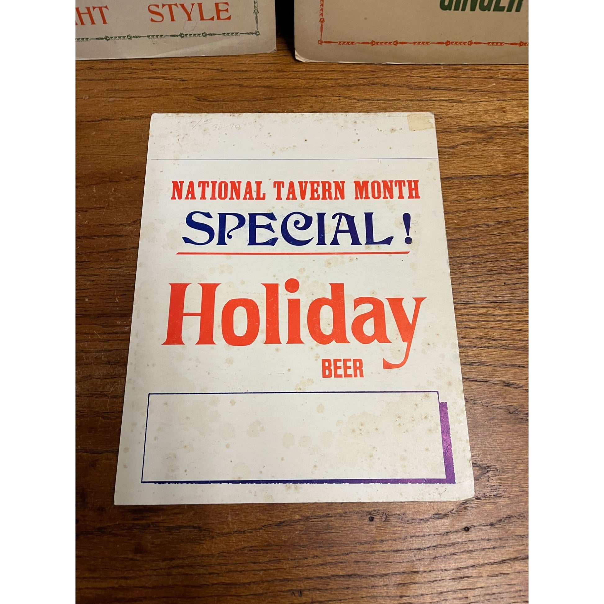 Vintage 1930s Bar Tavern Advertising Signs Ginger Fizz Holiday Easelback