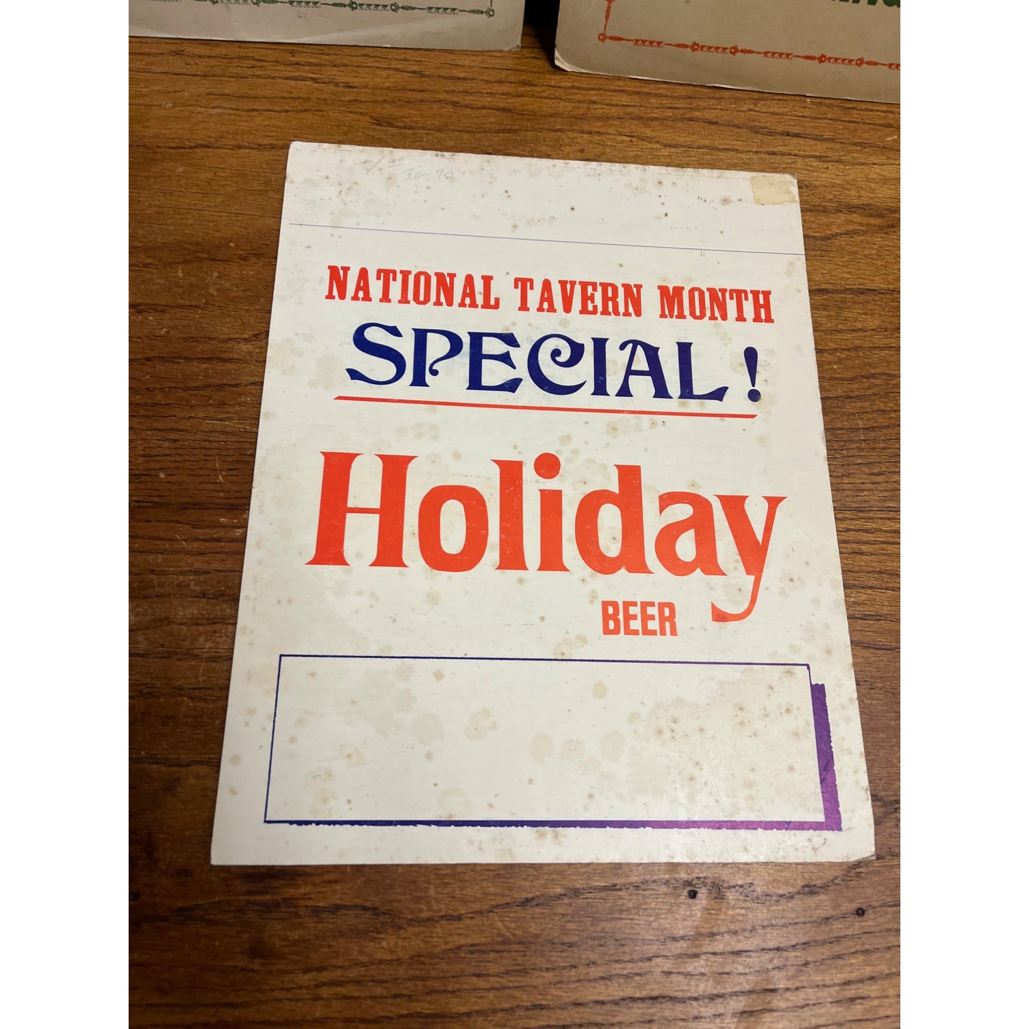 Vintage 1930s Bar Tavern Advertising Signs Ginger Fizz Holiday Easelback