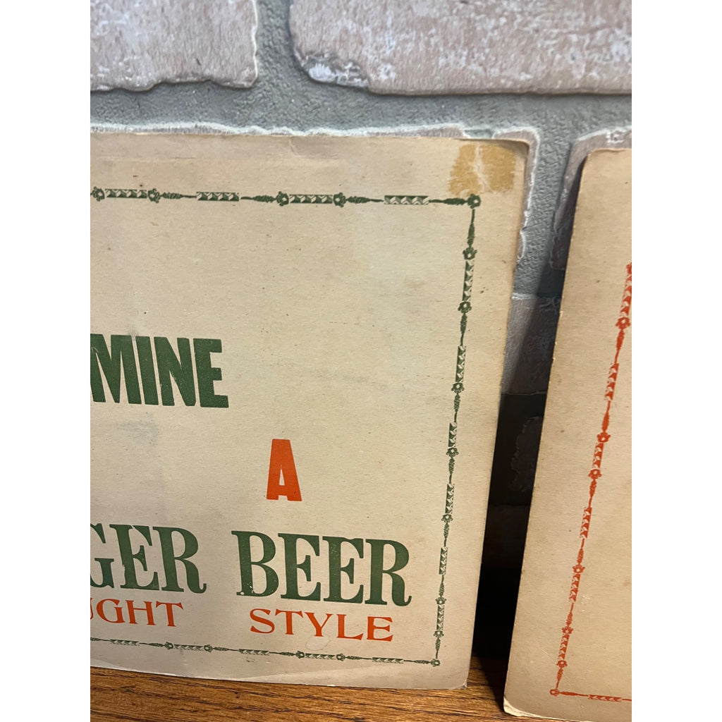 Vintage 1930s Bar Tavern Advertising Signs Ginger Fizz Holiday Easelback