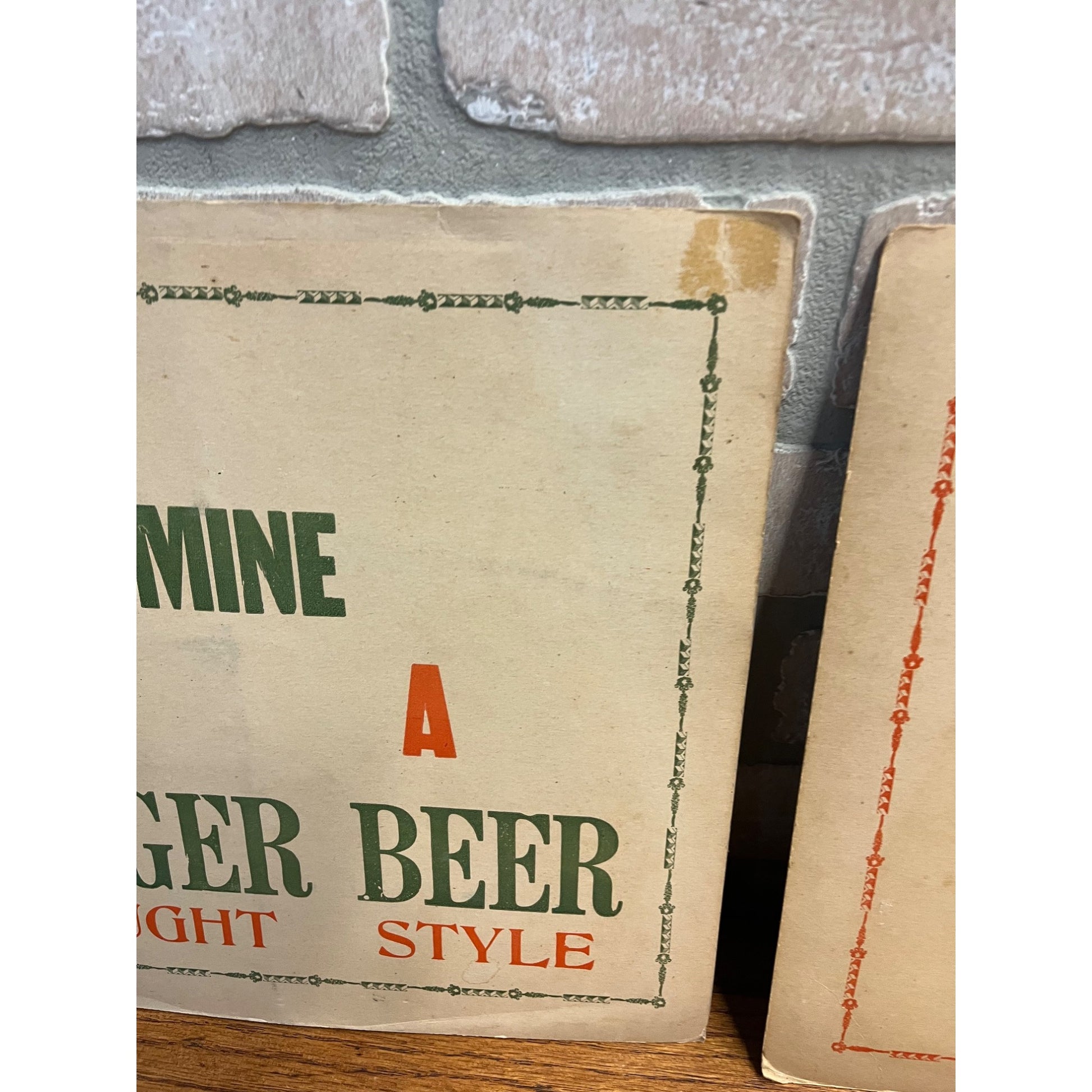 Vintage 1930s Bar Tavern Advertising Signs Ginger Fizz Holiday Easelback