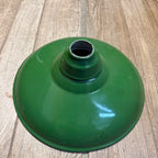 Vintage Pair 14" Green Porcelain Enamel Industrial Barn Light Gas Station Oil and Gas