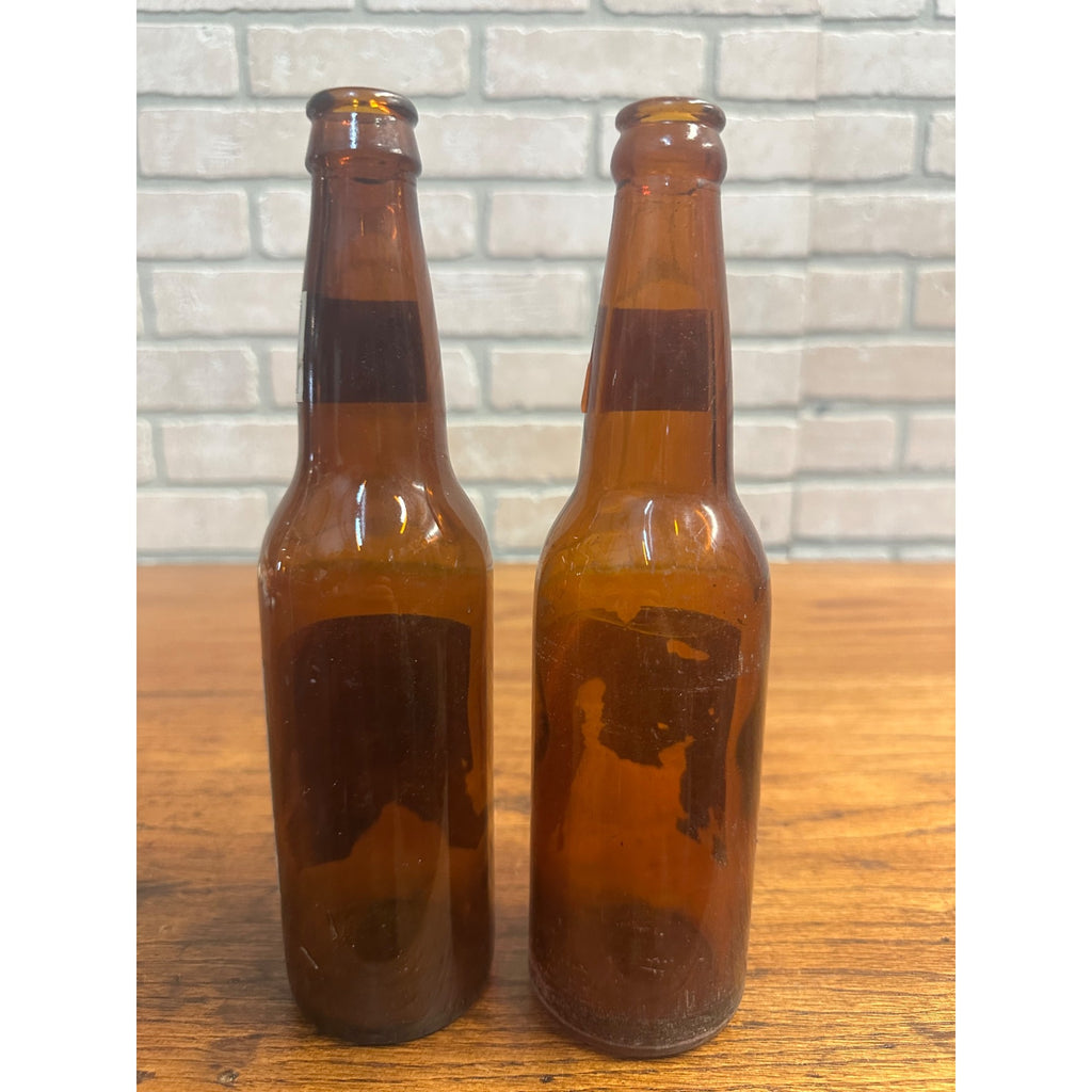 Vintage c1964 Chief Oshkosh Bock Beer Paper Label Bottles Lot (2) As-Is