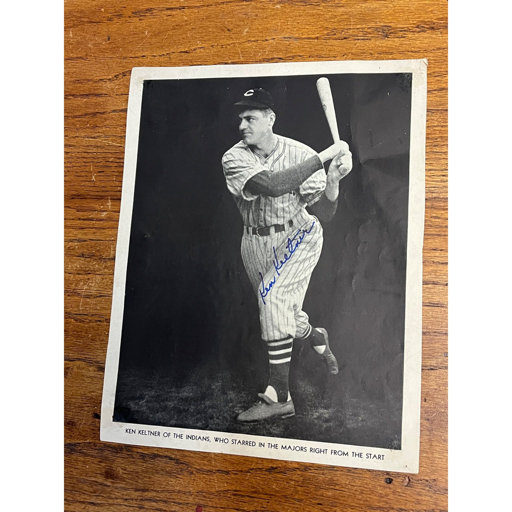 KEN KELTNER Signed 8x10 Photo Autographed CLEVELAND INDIANS