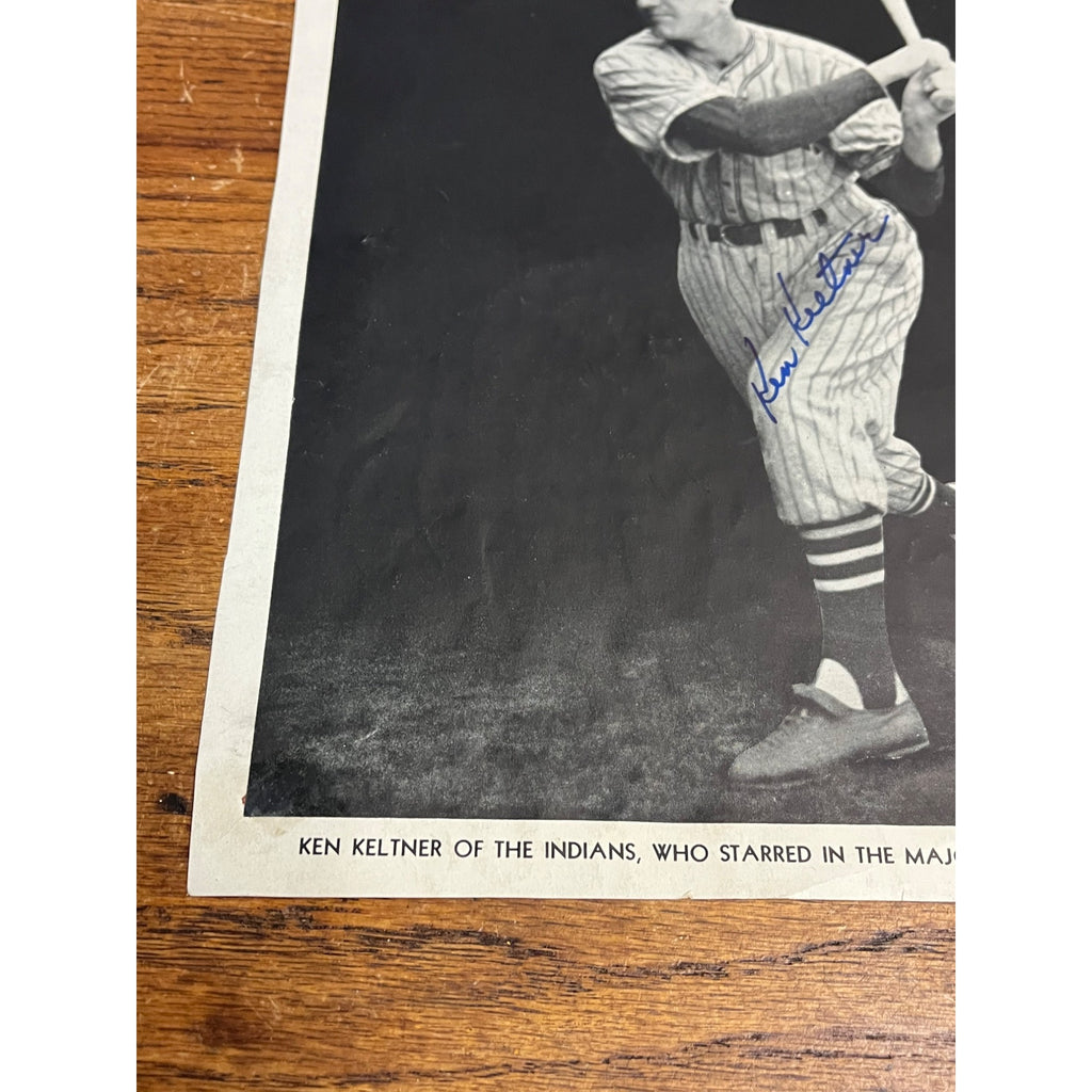 KEN KELTNER Signed 8x10 Photo Autographed CLEVELAND INDIANS