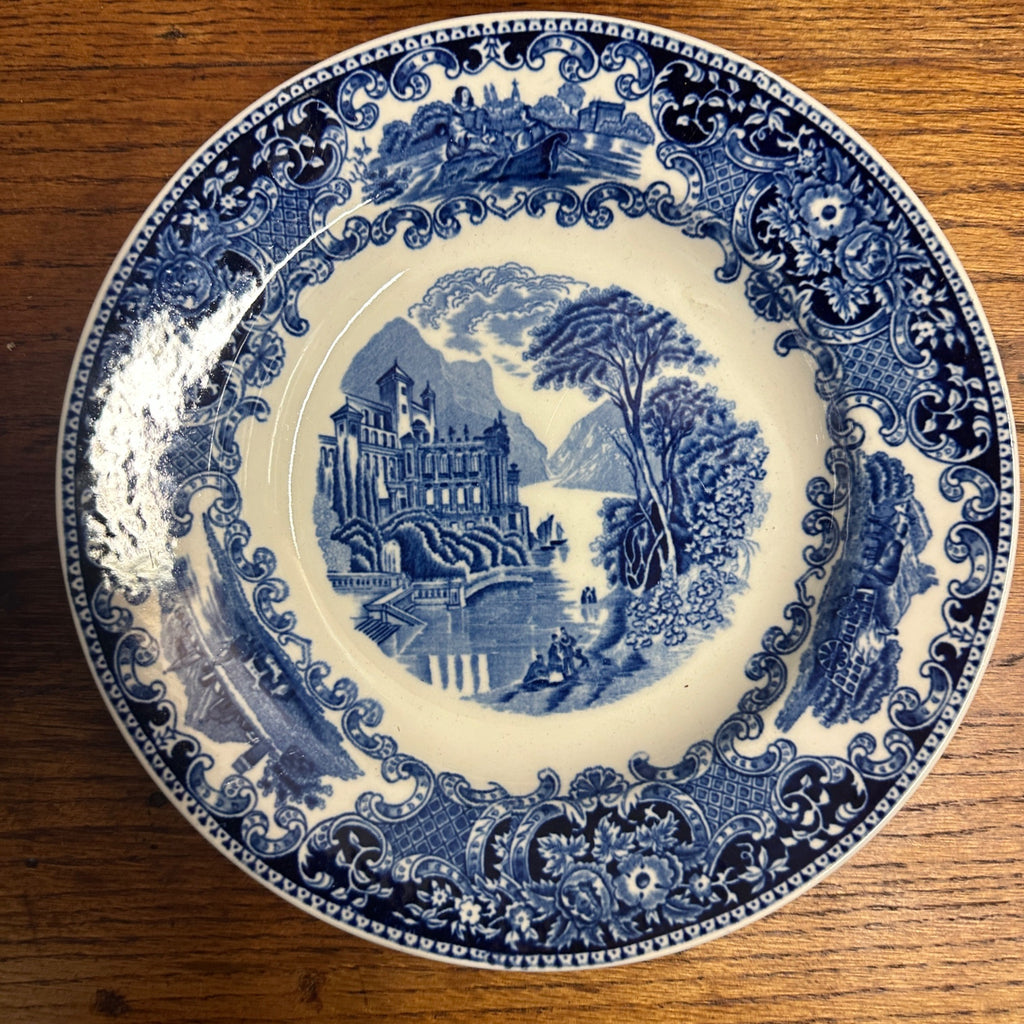 (4) CASTILLO SALAD BOWL 9.25" PETRUS REGOUT MAASTRICHT HOLLAND 1929 FLOW BLUE