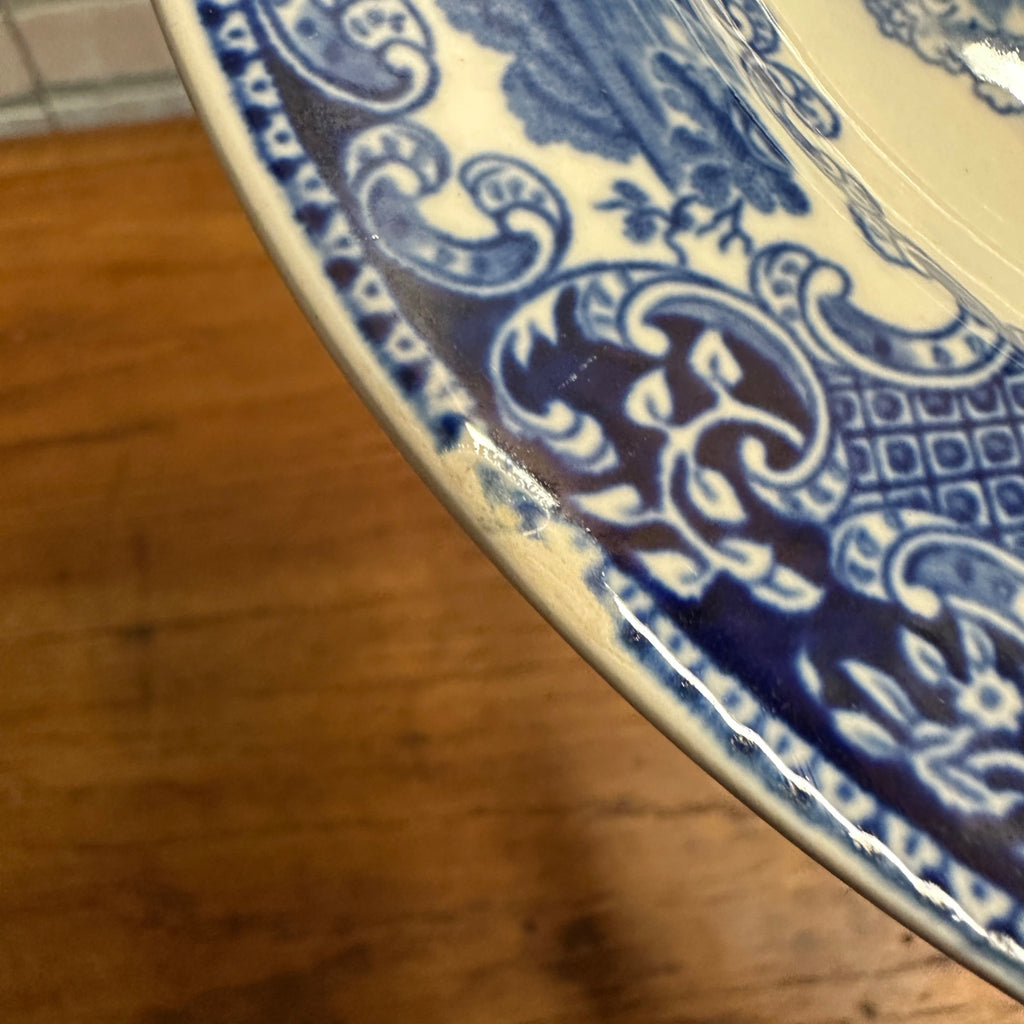 (4) CASTILLO SALAD BOWL 9.25" PETRUS REGOUT MAASTRICHT HOLLAND 1929 FLOW BLUE