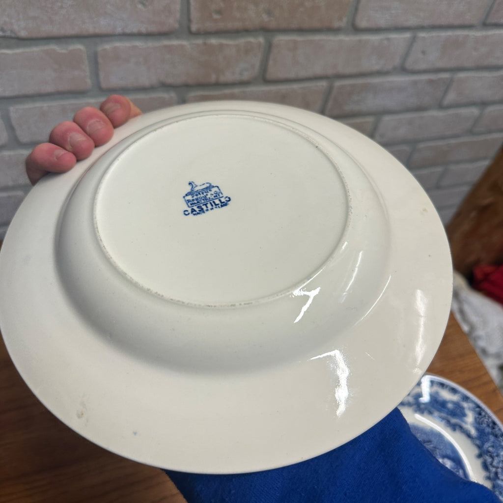 (4) CASTILLO SALAD BOWL 9.25" PETRUS REGOUT MAASTRICHT HOLLAND 1929 FLOW BLUE