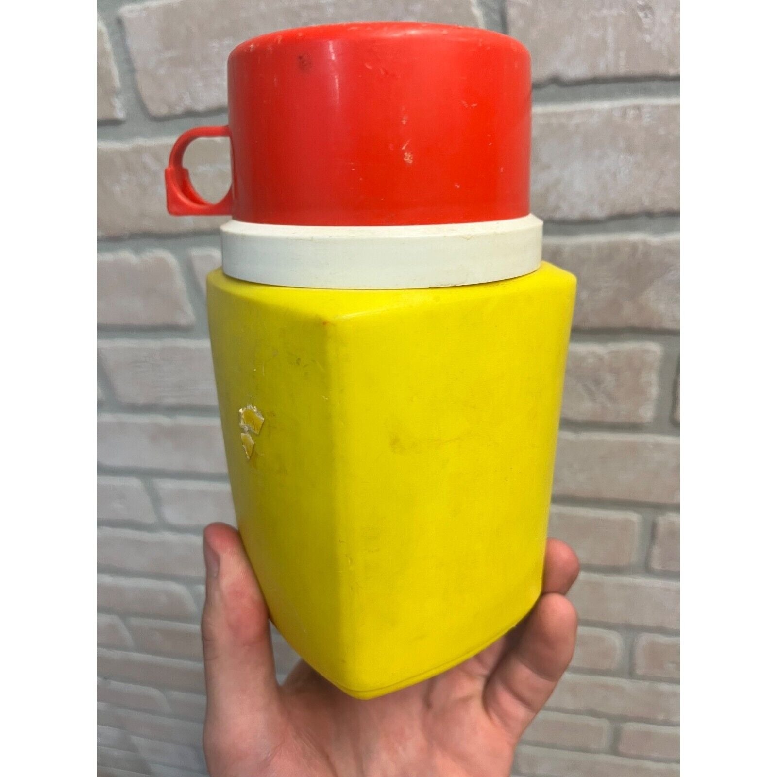 Vintage 1973 Little Orphan Annie Comic Red Yellow Plastic Thermos