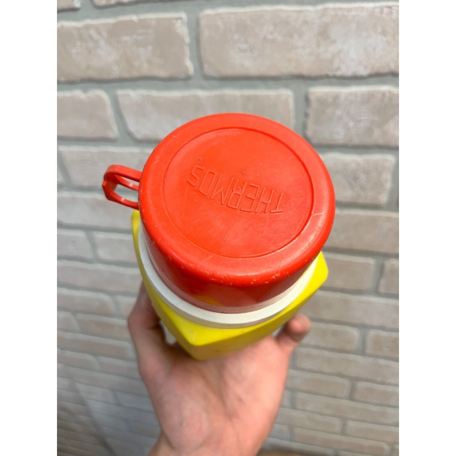 Vintage 1973 Little Orphan Annie Comic Red Yellow Plastic Thermos