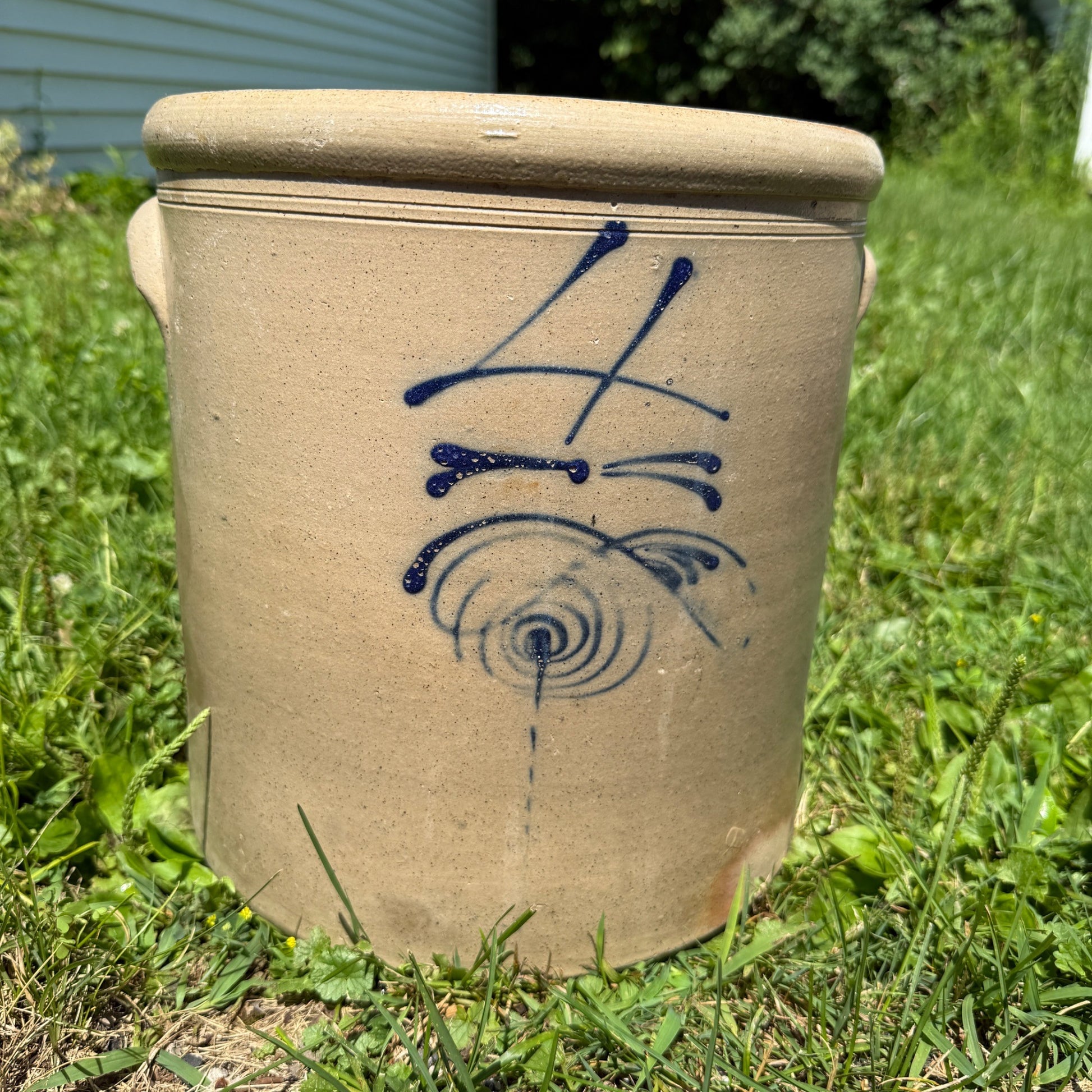 Antique Red Wing Cobalt Decorated 4 Gallon Salt Glaze Early