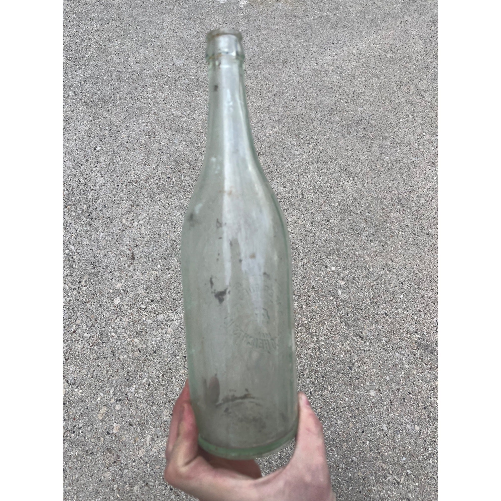 RARE Vintage Xavier Ruesch Chicago Heights IL ILL Embossed Soda Pop Bottle Quart