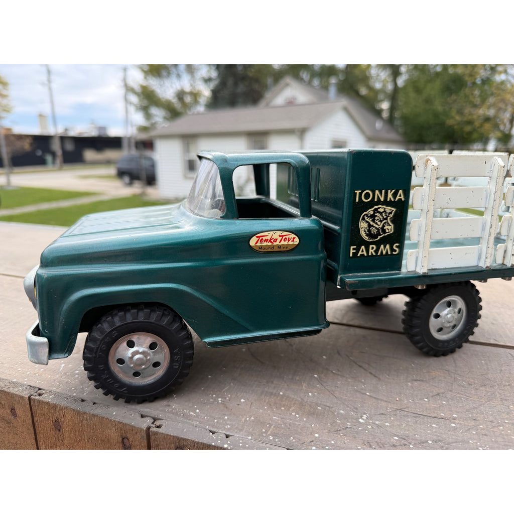 Vintage Tonka Farms Stake Bed Truck Pressed Steel Toy