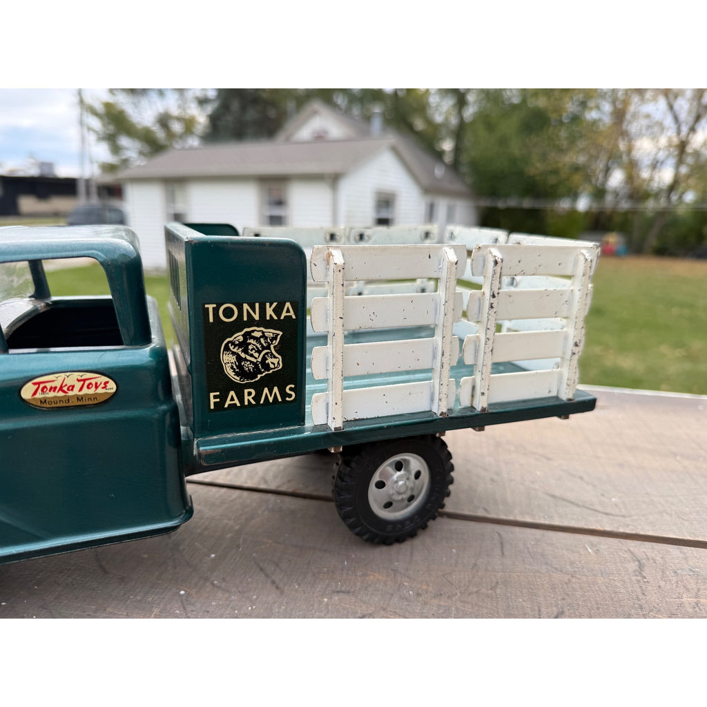 Vintage Tonka Farms Stake Bed Truck Pressed Steel Toy