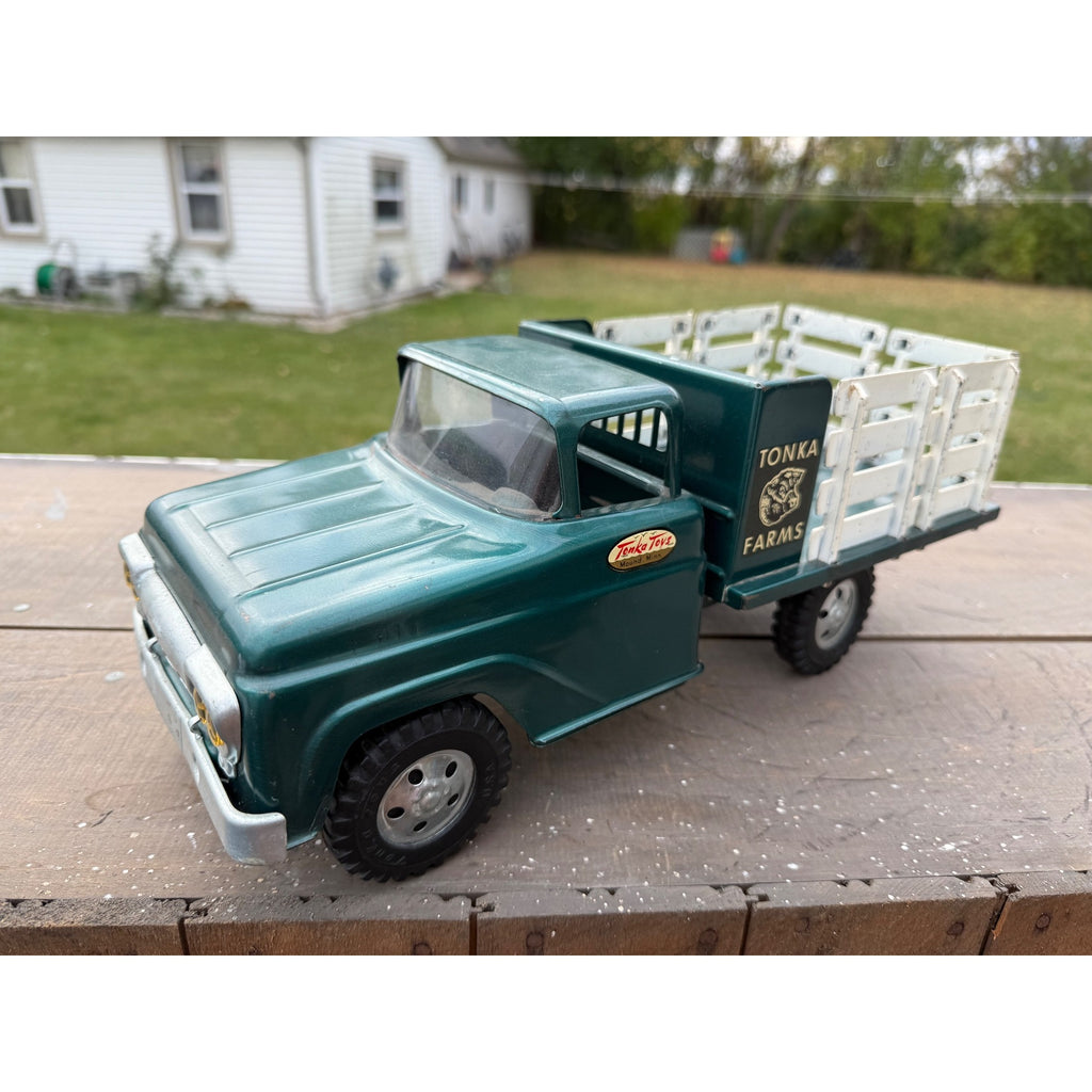 Vintage Tonka Farms Stake Bed Truck Pressed Steel Toy