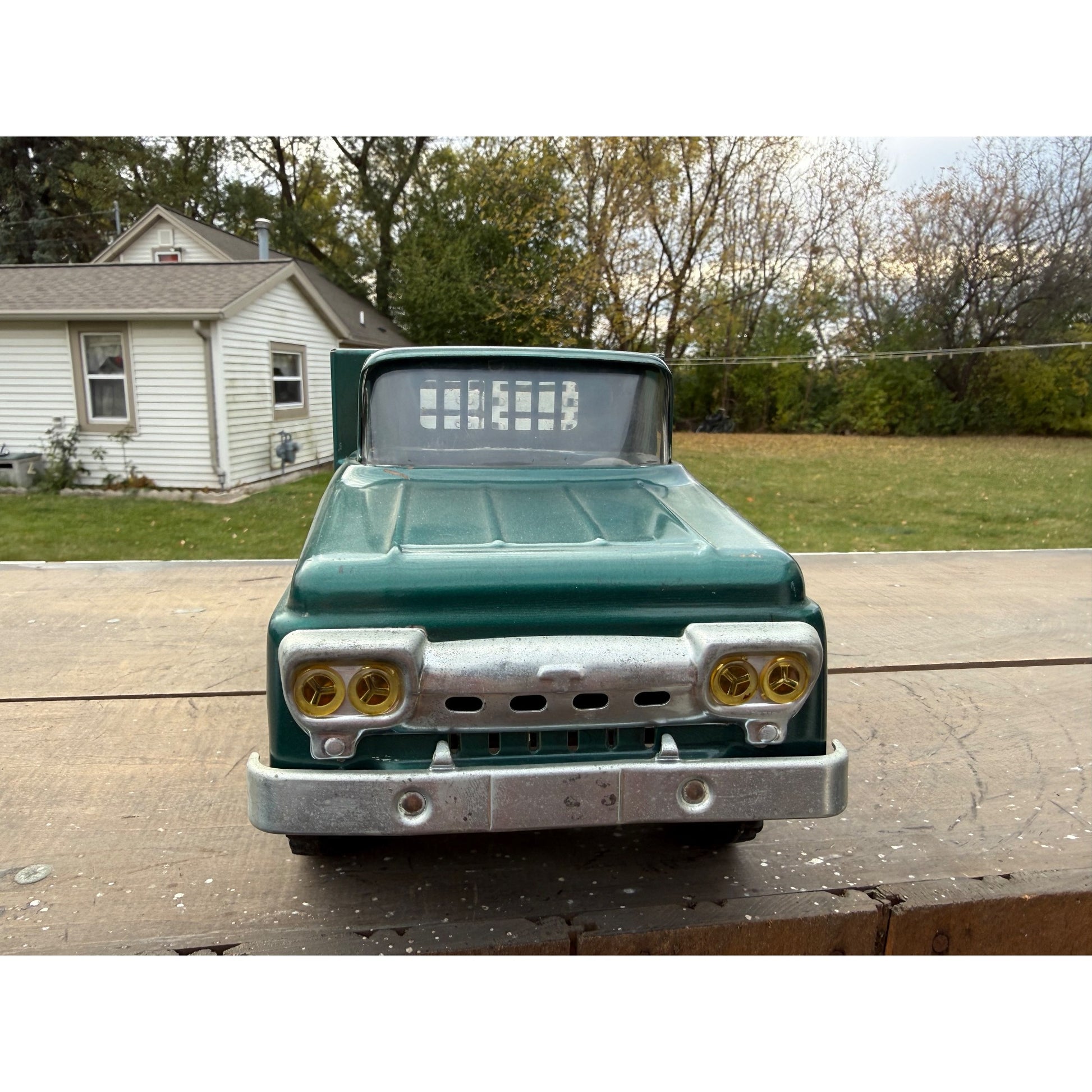 Vintage Tonka Farms Stake Bed Truck Pressed Steel Toy