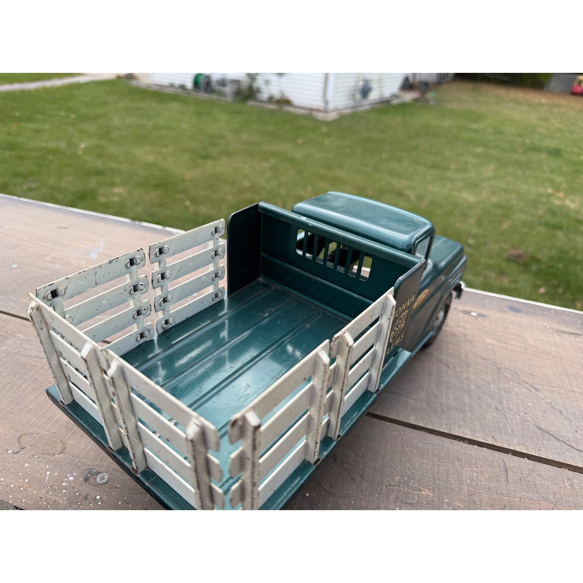 Vintage Tonka Farms Stake Bed Truck Pressed Steel Toy