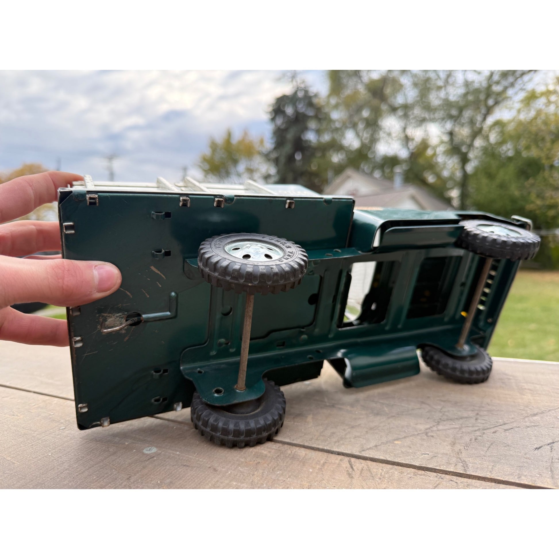 Vintage Tonka Farms Stake Bed Truck Pressed Steel Toy