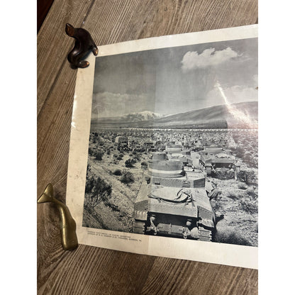 Vintage WWII Desert Training Center California Panoramic Photo Poster c1942