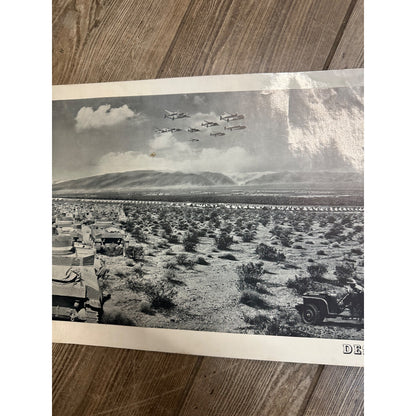 Vintage WWII Desert Training Center California Panoramic Photo Poster c1942