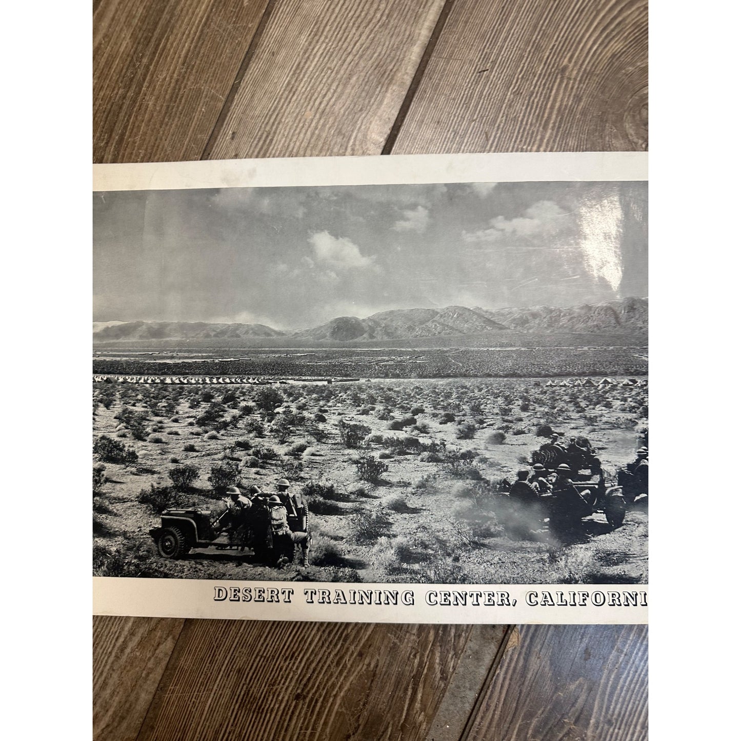 Vintage WWII Desert Training Center California Panoramic Photo Poster c1942