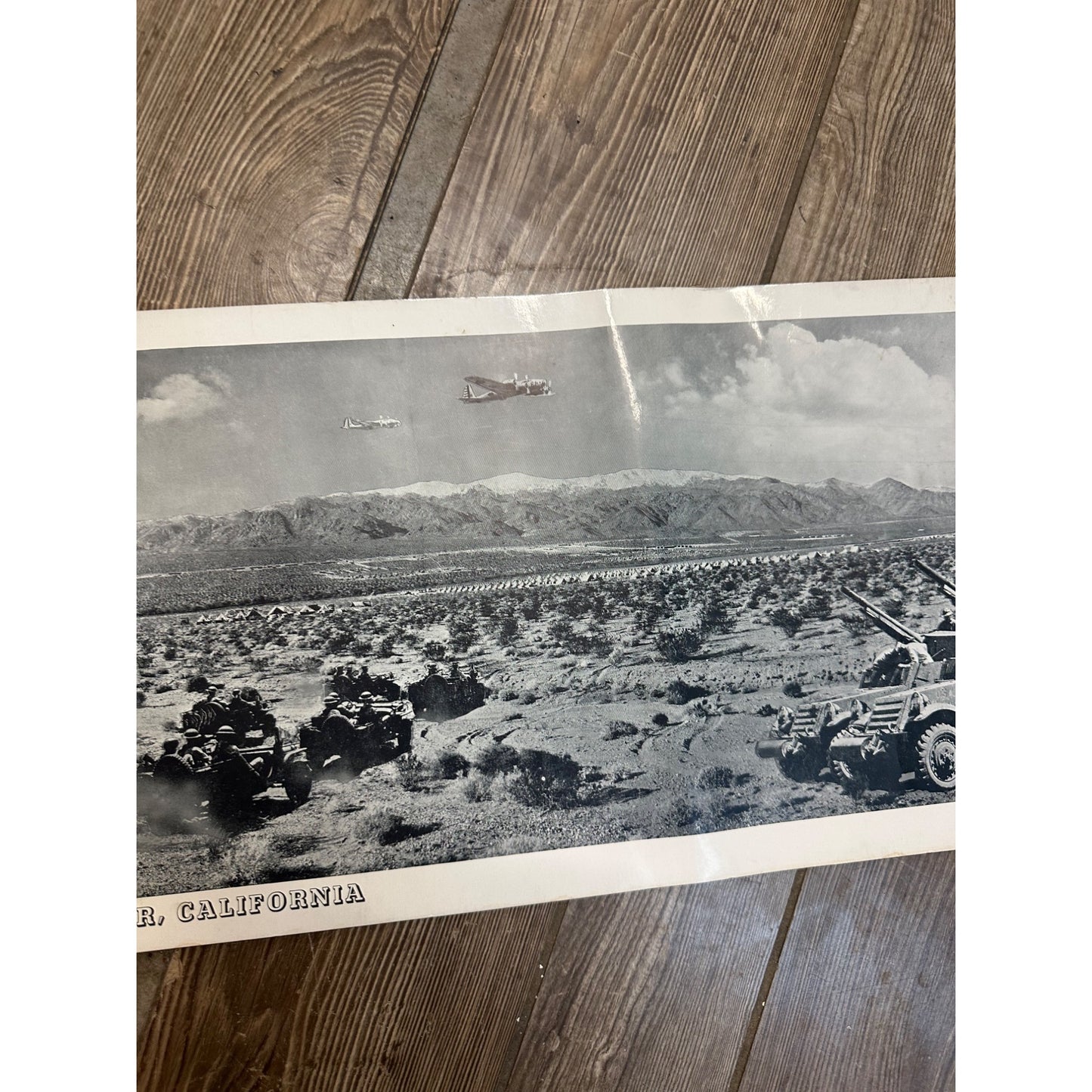 Vintage WWII Desert Training Center California Panoramic Photo Poster c1942