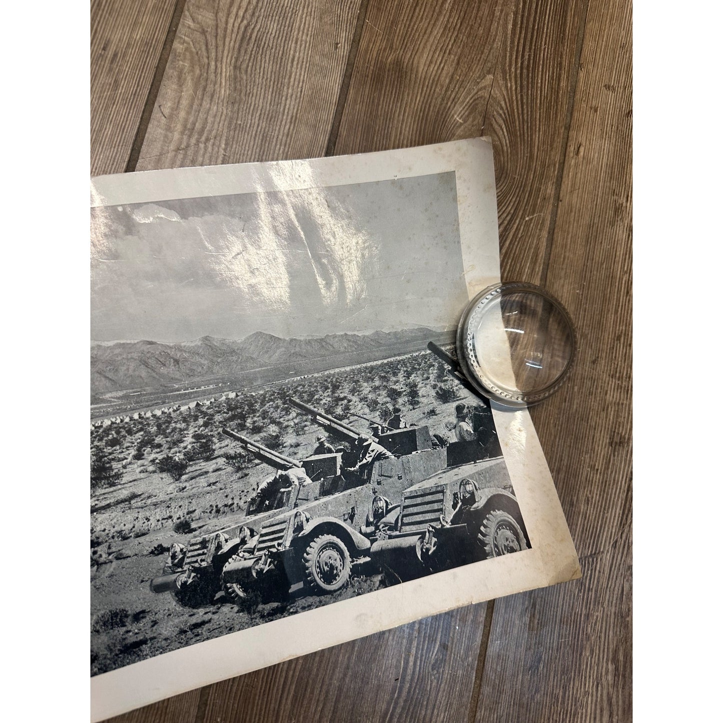 Vintage WWII Desert Training Center California Panoramic Photo Poster c1942