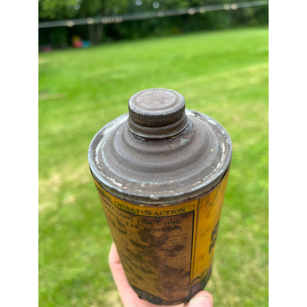 Vintage 1930s Zanol Road Tar Remover Early Automobile Graphics Oil Can