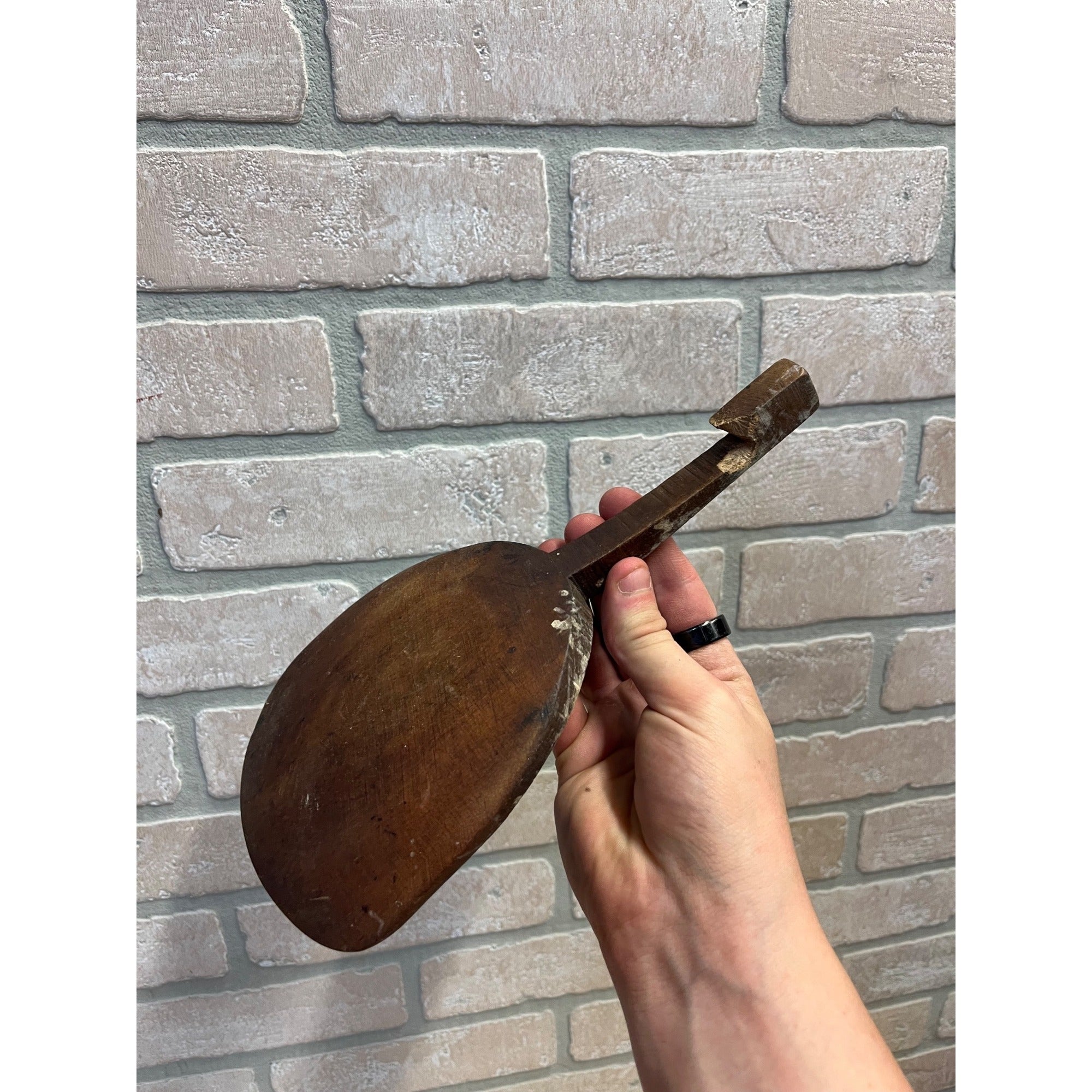 Antique Primitive Carved Wooden Butter Paddle Scoop Kitchen Tool Country Farmhouse Decor