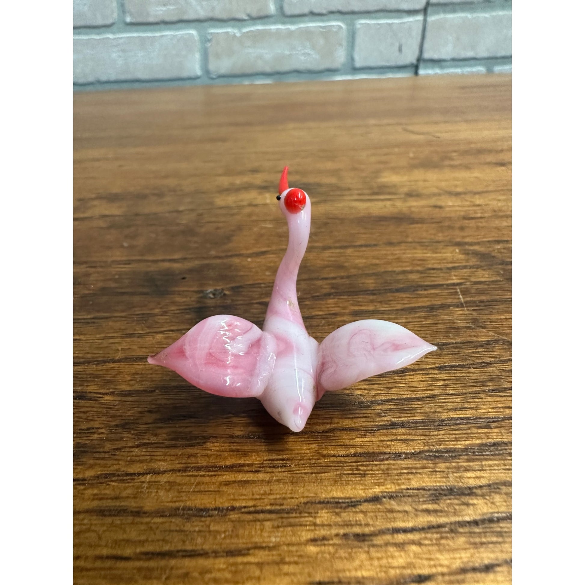 Vintage Murano Style Miniature Hand Blown Glass Figures Giraffe Pin Swan Bird