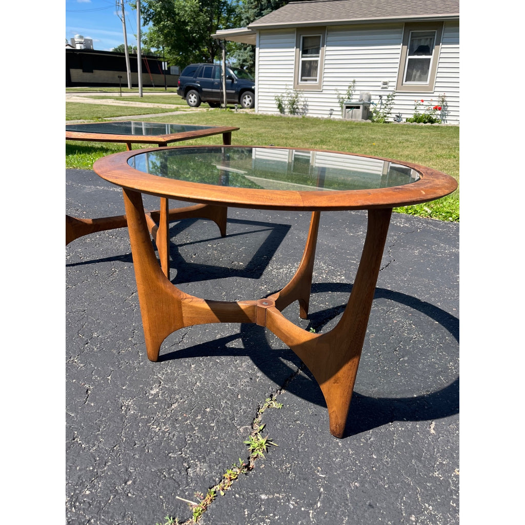 Vintage 1960s Lane "Silhouette" Walnut End Side Tables - Pair - Adrian Pearsall